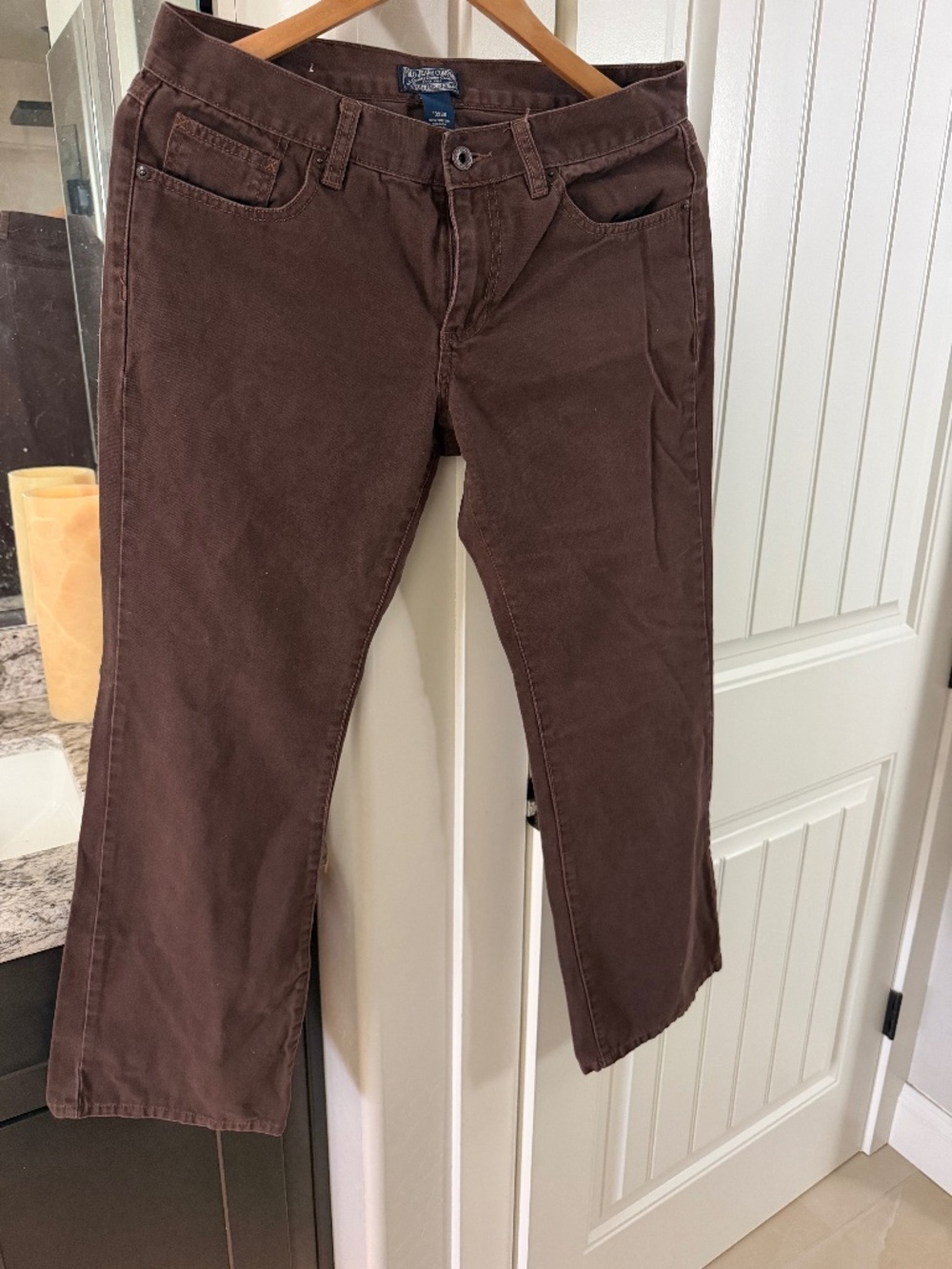 Polo Jeans Co Ralph Lauren Brown Cotton Pants Womens 10x30 RL Logo